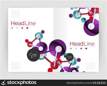 Lines and circles, modern abstract business annual report template. Vector illustration