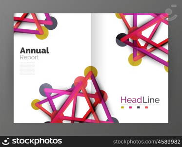 Lines and circles, modern abstract business annual report template. Vector illustration