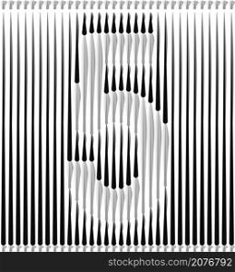 Lines Forming Number Logo Design - Number 5 illustration