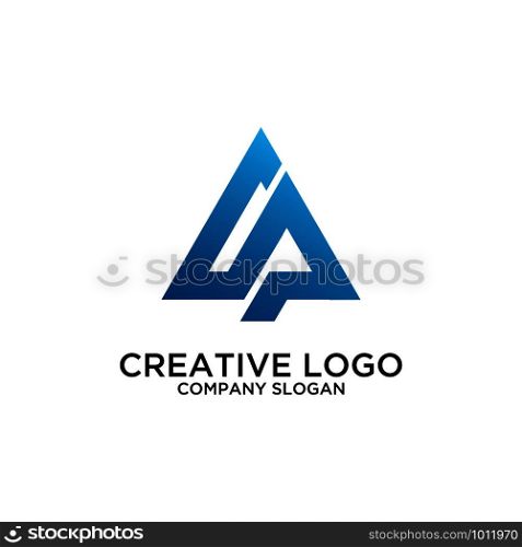 lines that make up the letter A logo template