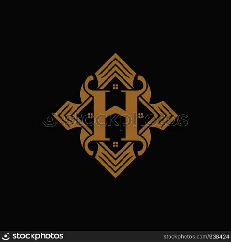lines that make up the letter H logo design template vector