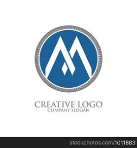 lines that make up the letter M logo design template vector