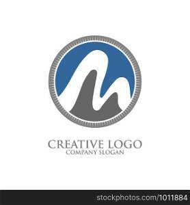 lines that make up the letter M logo design template vector
