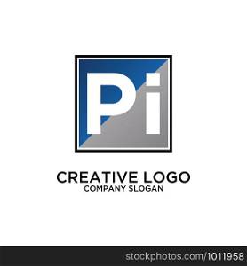lines that make up the letter P logo template