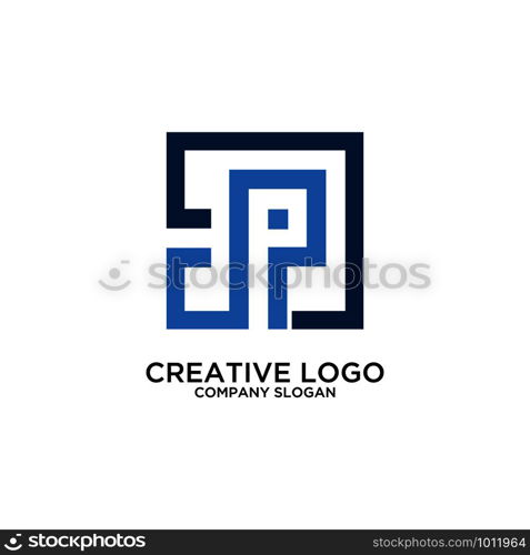 lines that make up the letter P logo template