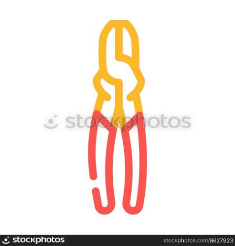 linesman pliers color icon vector. linesman pliers sign. isolated symbol illustration. linesman pliers color icon vector illustration