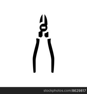 linesman pliers glyph icon vector. linesman pliers sign. isolated symbol illustration. linesman pliers glyph icon vector illustration