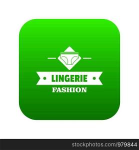 Lingerie beauty icon green vector isolated on white background. Lingerie beauty icon green vector