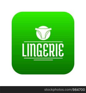 Lingerie design icon green vector isolated on white background. Lingerie design icon green vector