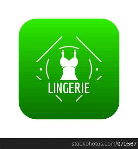 Lingerie icon green vector isolated on white background. Lingerie icon green vector