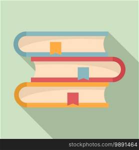 Linguist book stack icon. Flat illustration of linguist book stack vector icon for web design. Linguist book stack icon, flat style