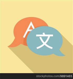 Linguist dialog icon. Flat illustration of linguist dialog vector icon for web design. Linguist dialog icon, flat style