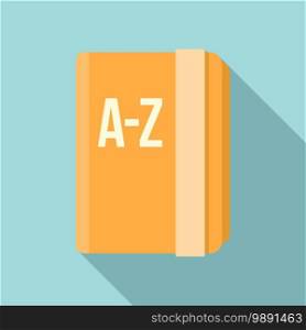 Linguist school book icon. Flat illustration of linguist school book vector icon for web design. Linguist school book icon, flat style