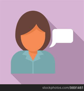 Linguist speech icon. Flat illustration of linguist speech vector icon for web design. Linguist speech icon, flat style