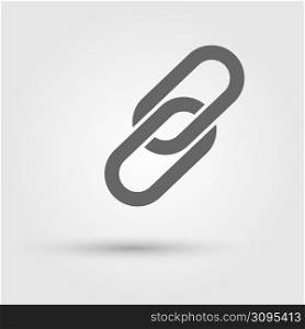 Link. A vector icon or pictogram of a chain or link for graphic design of applications and websites.
