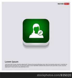 link attach user icon .Green Web Button - Free vector icon