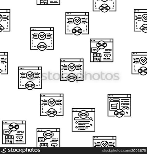 Link Building And Optimization Vector Seamless Pattern Thin Line Illustration. Link Building And Optimization Vector Seamless Pattern