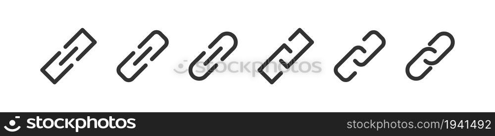 Link chain set icon. URL connection symbol. Vector isolated illustration