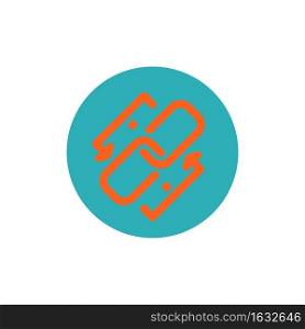 Link, Chain, Url, Connection, Link  Flat Color Icon. Vector icon banner Template