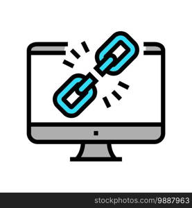 link disconnected color icon vector. link disconnected sign. isolated symbol illustration. link disconnected color icon vector illustration