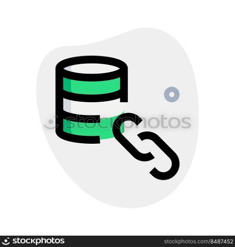Link sharing on a backup server isolated on a white background