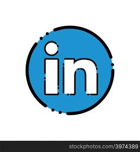 Linked in icon design vector