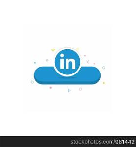 Linked in icon design vector