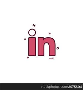 Linkedin icon design vector