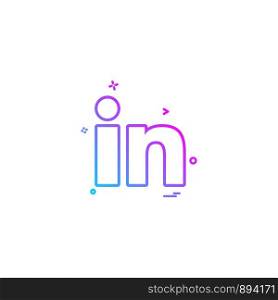 Linkedin icon design vector
