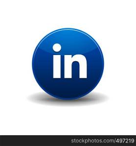 Linkedin icon in simple style on a white background. Linkedin icon, simple style