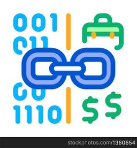 linking binary code to money icon vector. linking binary code to money sign. color symbol illustration. linking binary code to money icon vector outline illustration