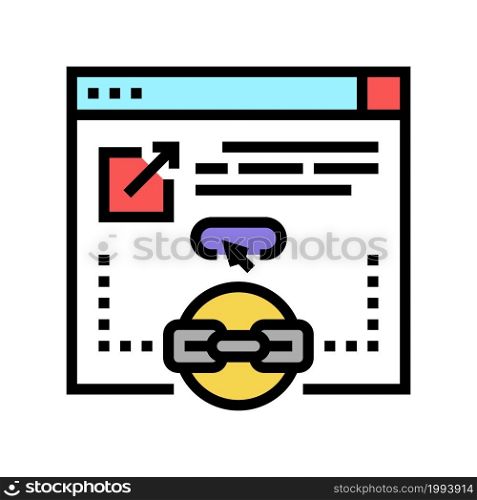 links from authority site color icon vector. links from authority site sign. isolated symbol illustration. links from authority site color icon vector illustration