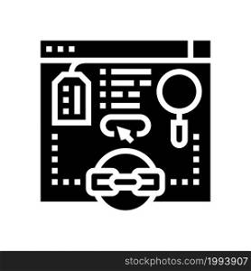 links from relevant site glyph icon vector. links from relevant site sign. isolated contour symbol black illustration. links from relevant site glyph icon vector illustration