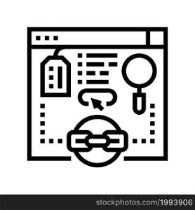 links from relevant site line icon vector. links from relevant site sign. isolated contour symbol black illustration. links from relevant site line icon vector illustration