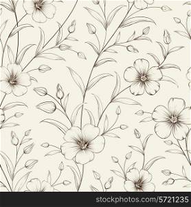 Linum seamless pattern for fabric swatches. Vector illustration.