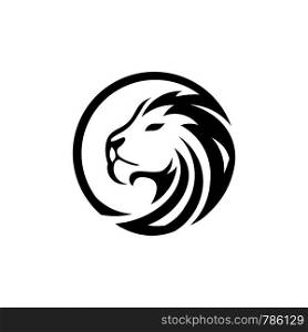 lion and a circle logo template