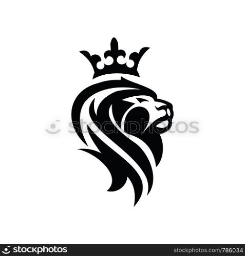 lion and crown logo template