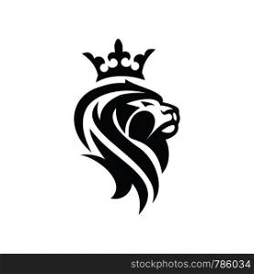 lion and crown logo template