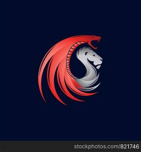 lion and dragon logo template