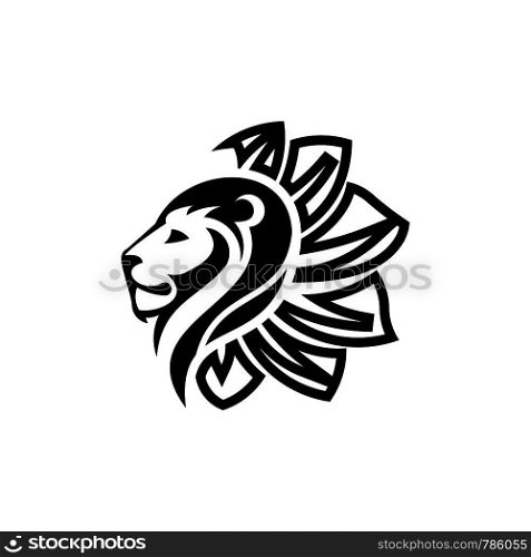 lion and flower logo template