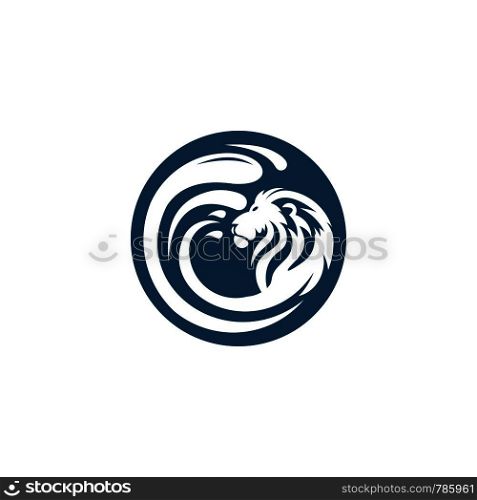 lion and water logo template