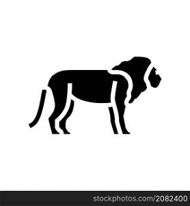 lion animal in zoo glyph icon vector. lion animal in zoo sign. isolated contour symbol black illustration. lion animal in zoo glyph icon vector illustration