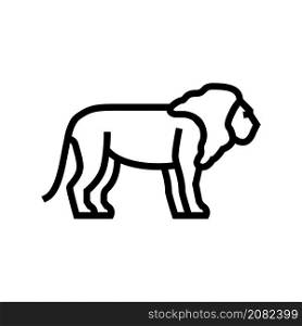lion animal in zoo line icon vector. lion animal in zoo sign. isolated contour symbol black illustration. lion animal in zoo line icon vector illustration