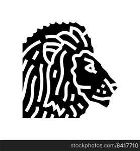 lion animal zoo glyph icon vector. lion animal zoo sign. isolated symbol illustration. lion animal zoo glyph icon vector illustration