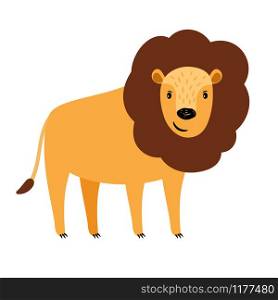 Lion cartoon icon isolated on white background, vector illustration. Lion cartoon icon