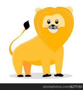 Lion cartoon vector. Lion isolated on white background illustration. Lion cartoon vector