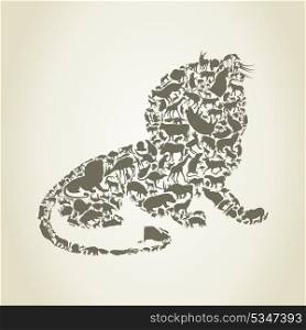 Lion collected from animals. A vector illustration
