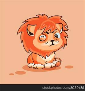 Lion cub squints vector image