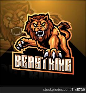 Lion esport mascot logo design
