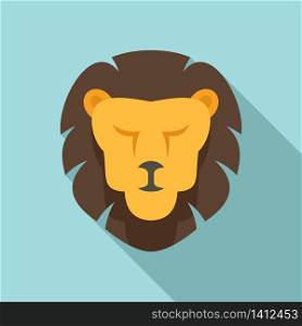 Lion face icon. Flat illustration of lion face vector icon for web design. Lion face icon, flat style